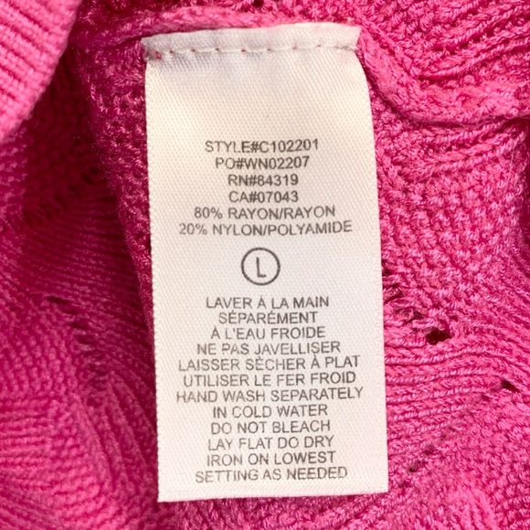 Cyrus Sweater Vest Large Pink Lightweight Pointelle Dopamine Dressing Soft Cozy - Picture 6 of 7